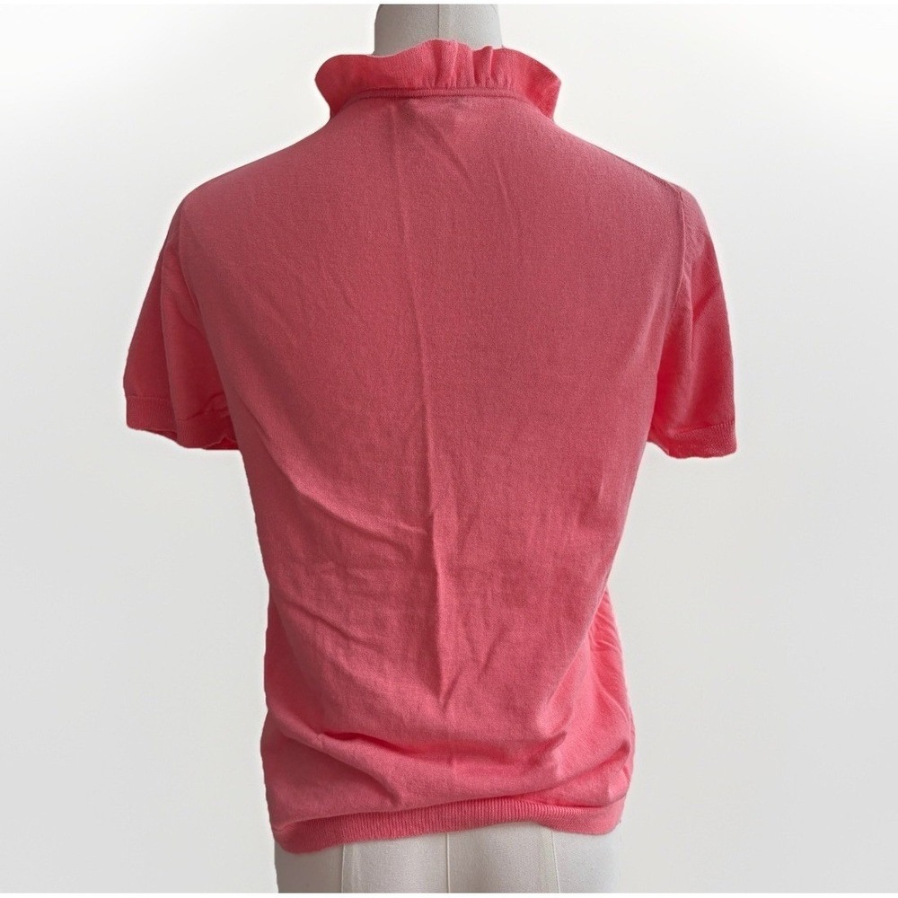 J.Crew Y2K Ruffle Trim Top Open Cardigan Shrug Cashmere Blend Short Sleeve Layer - Picture 8 of 14